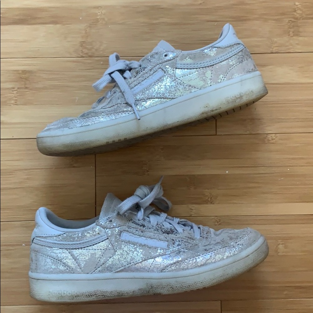 Silver washed suede Reebok - Picture 2 of 3
